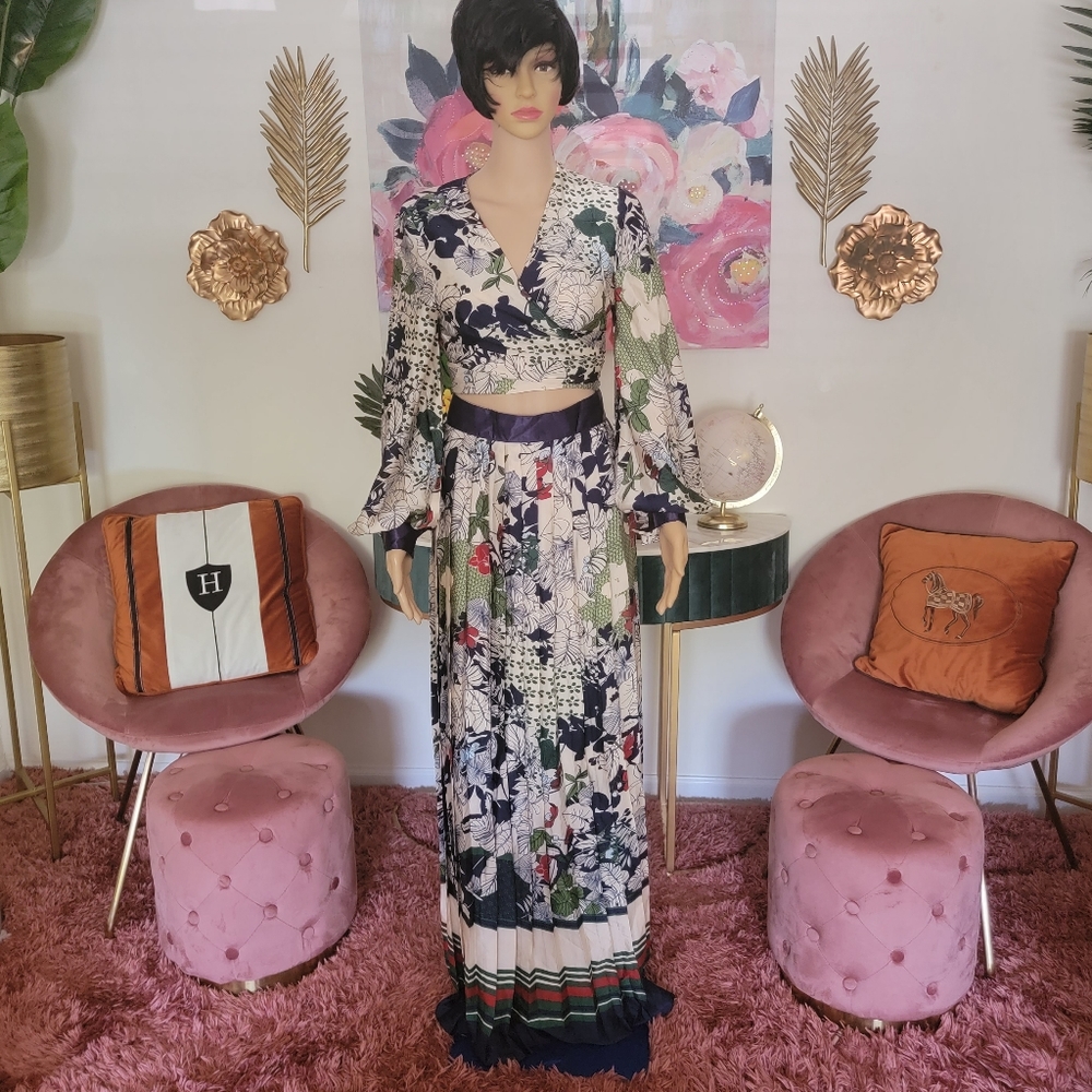 Fashion Nova floral maxi skirt set